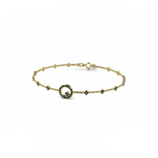 14K Yellow Gold Bracelet With 0.53 Carat Black Diamonds