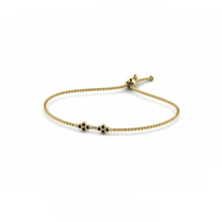 14K Yellow Gold Bracelet With 0.12 Carat Black Diamonds