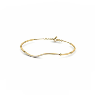 14K Yellow Gold Bracelet With 0.19 Carat White Diamonds