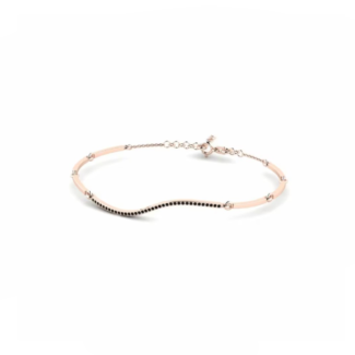 14K Rose Gold Bracelet With 0.19 Carat Black Diamonds
