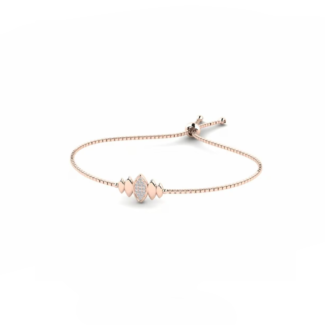 14K Rose Gold Bracelet With 0.12 Carat White Diamonds
