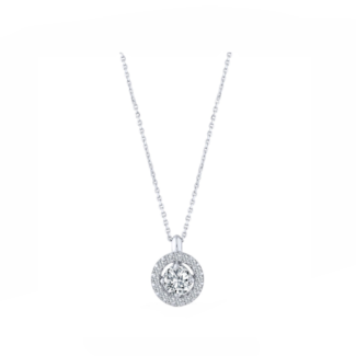 14K White gold necklace with 0.28 carat White Diamonds