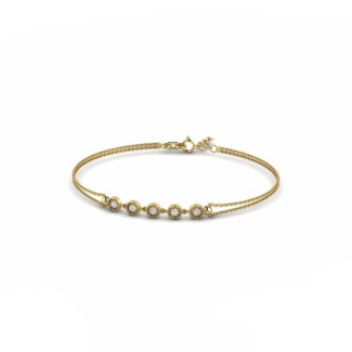 14K Yellow Gold Bracelet With 0.15 Carat White Diamonds