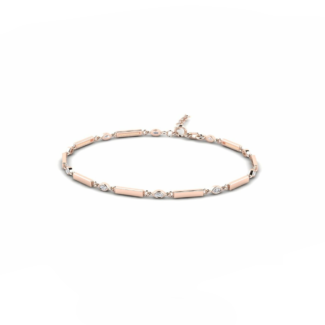 14K Rose Gold Bracelet With 0.22 Carat White Diamonds