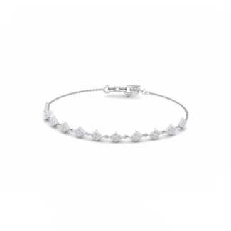 14K White Gold  Bracelet With 0.66 Carat White Diamonds