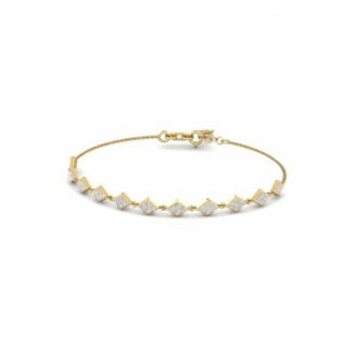 14K Rose Gold  Bracelet With 0.66 Carat White Diamonds