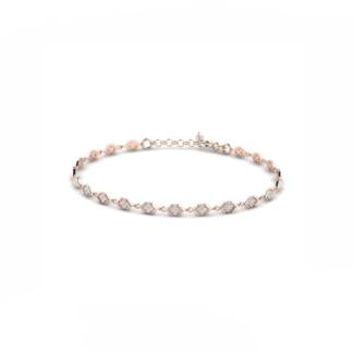14K Rose Gold Bracelet With 0.48 Carat White Diamonds