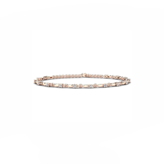 14K Rose Gold Bracelet With 0.45 Carat White Diamonds