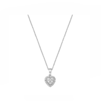 14K White gold necklace with 0.15 carat White Diamonds