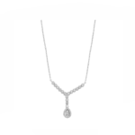 14K White gold necklace with 0.40 carat White Diamonds