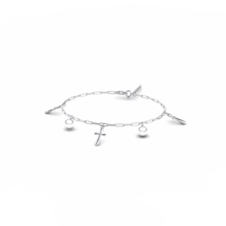 14K White Gold Bracelet With 0.01 Carat White Diamond and 0.60 Carat Natural Pearl