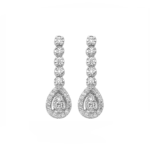 14K White gold earrings with 0.40 carat White Diamonds