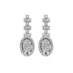 14K White gold earrings with 0.38 carat White Diamonds