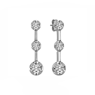 14K White gold earrings with 0.14 carat White Diamonds