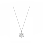 14K White gold necklace with 0.38 carat White Diamonds