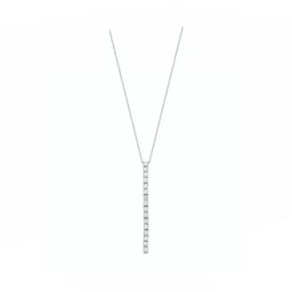 14K White gold necklace with 0.26 carat White Diamonds
