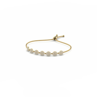 14K Yellow Gold Bracelet With 0.84 Carat White Diamonds