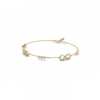 14K Yellow Gold Bracelet With 0.76 Carat White Diamonds