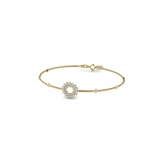 14K Yellow Gold Bracelet With 0.41 Carat White Diamonds