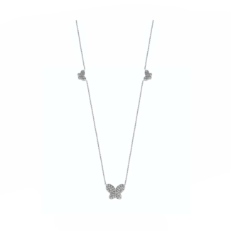 14K White gold necklace with 0.34 carat White Diamonds