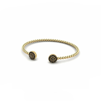 14K Yellow Gold Bracelet With 0.84 Carat Black Diamonds