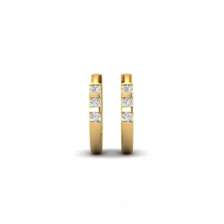 14K Yellow Gold Earrings 0.12 Carat Stone