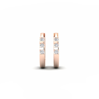 14K Rose Gold Earrings 0.12 Carat Stone