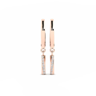 14K Rose gold earrings 0.12 carat White Diamonds