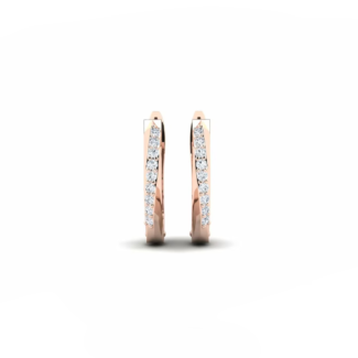 14K Rose gold earrings 0.15 carat White Diamonds