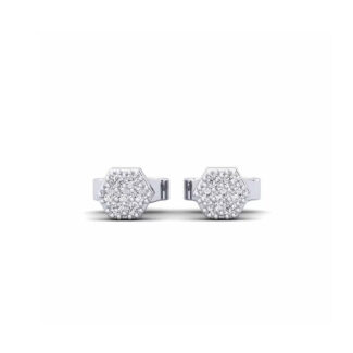 14K White Gold Earrings 0.11 Carat Stone
