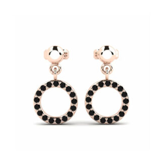 14K Rose Gold Earrings 0.17 Carat Stone