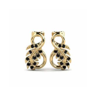 14K Yellow Gold Earrings 0.12 Carat Stone