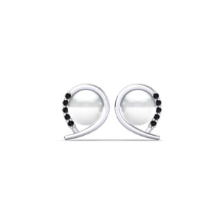 14K White Gold Bracelet With 0.05 Carat Stone and 0.60 Carat Cultured Pearl