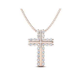 14K Rose Gold Necklace With 0.78 Carat