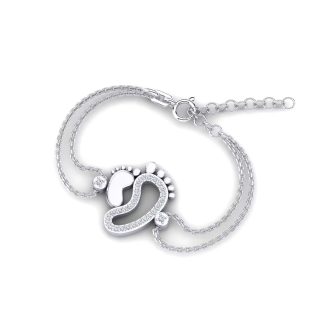 14K White Bracelet With 0.16 Carat White Diamonds